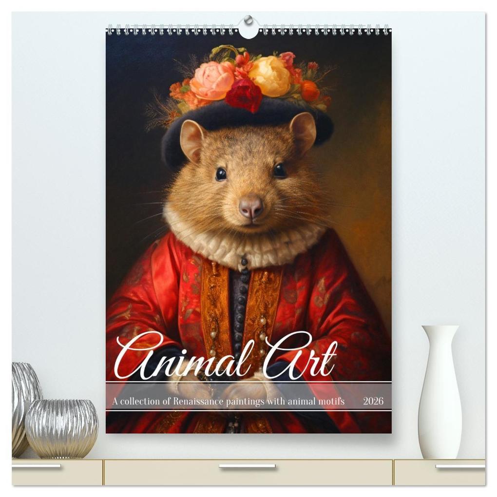 Animal Art - A collection of Renaissance paintings with animal motifs (High Quality Premium Wall Calendar 2026 DIN A2 portrait)CALVENDO 12 Month Wall Calendar