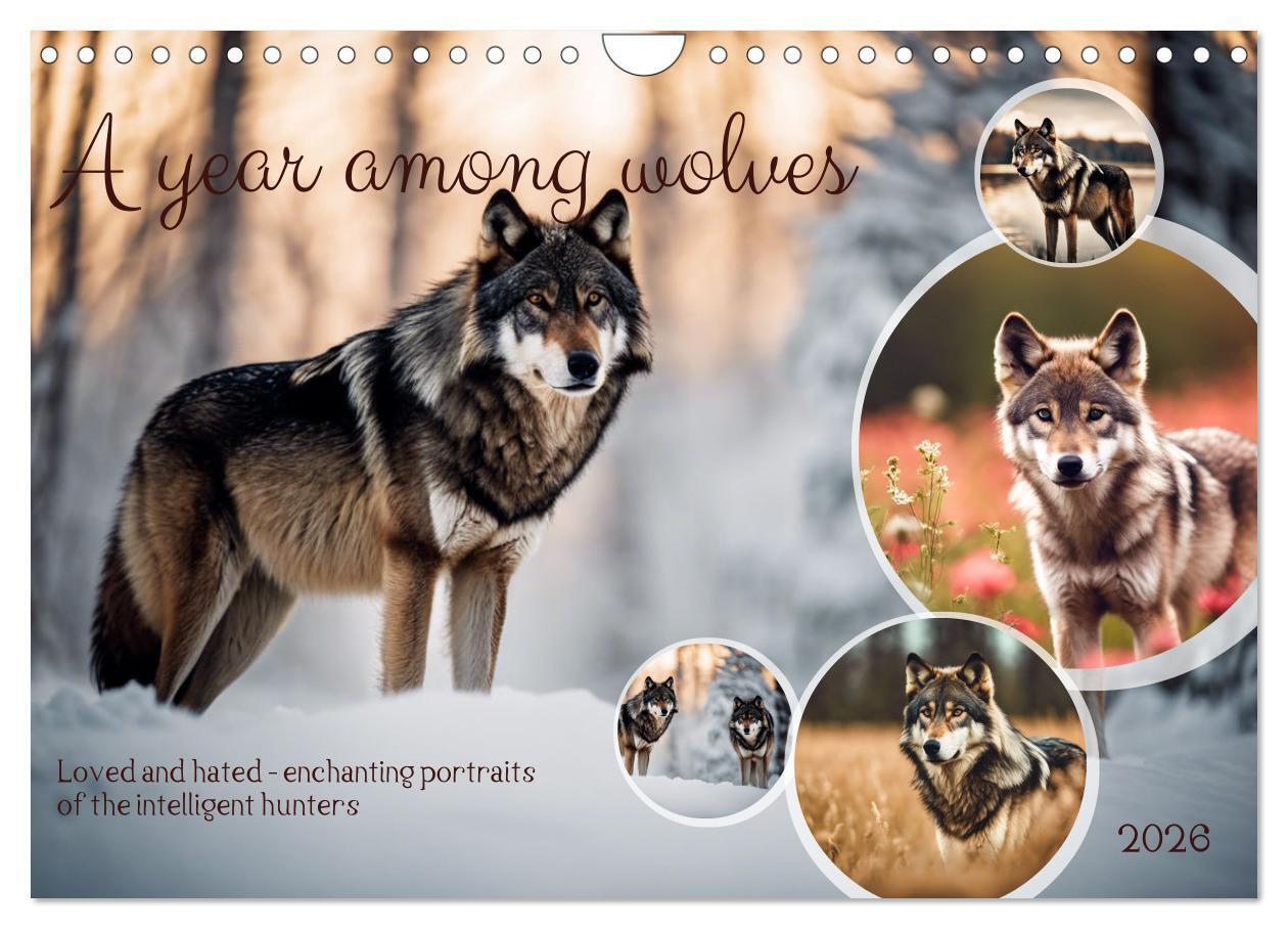A year among wolves (Wall Calendar 2026 DIN A4 landscape) CALVENDO 12 Month Wall Calendar