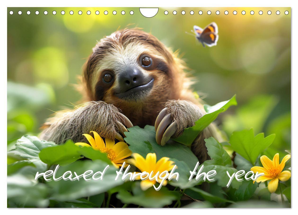 sweet sloths - relaxed throughout the year (Wall Calendar 2026 DIN A4 landscape) CALVENDO 12 Month Wall Calendar