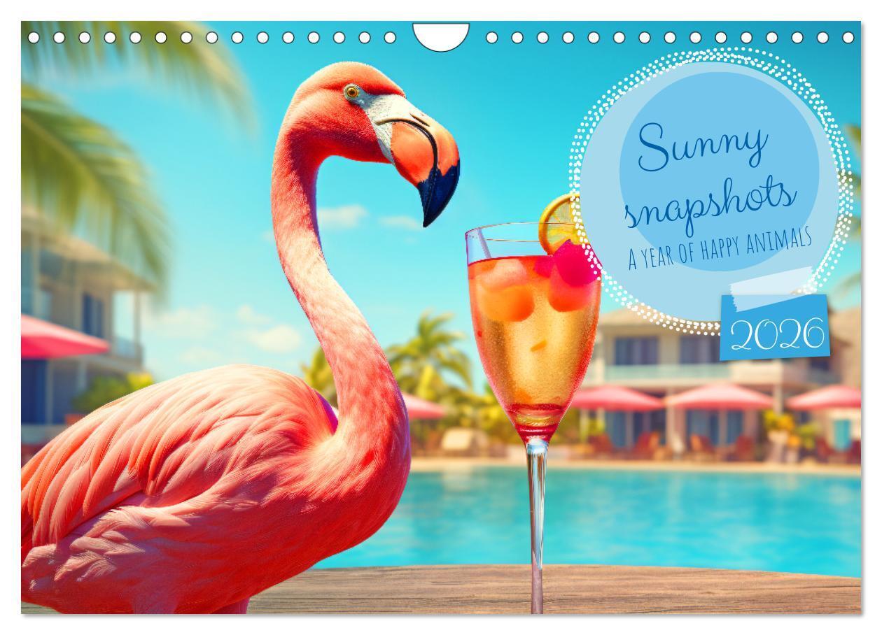 Sunny snapshots - A year of happy animals (Wall Calendar 2026 DIN A4 landscape) CALVENDO 12 Month Wall Calendar