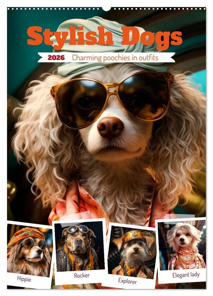 Stylish Dogs (Wall Calendar 2026 DIN A2 portrait) CALVENDO 12 Month Wall Calendar