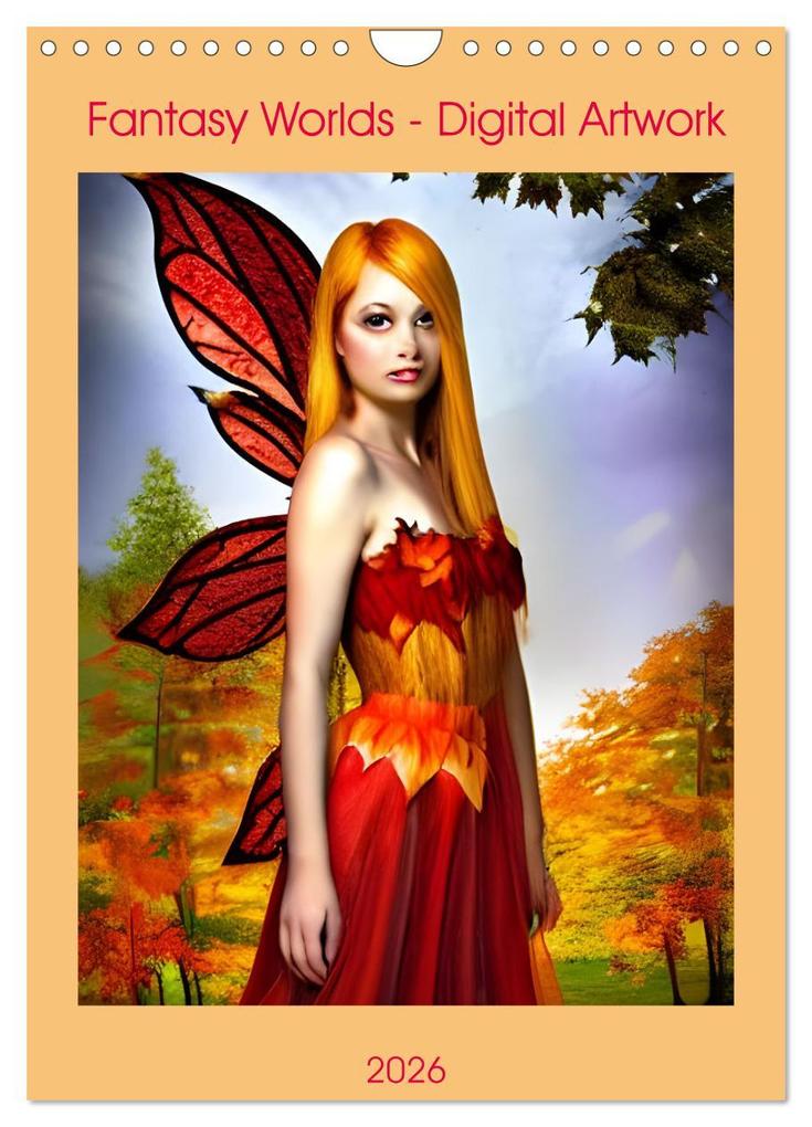 Fantasy Worlds - Digital Artwork (Wall Calendar 2026 DIN A4 portrait) CALVENDO 12 Month Wall Calendar