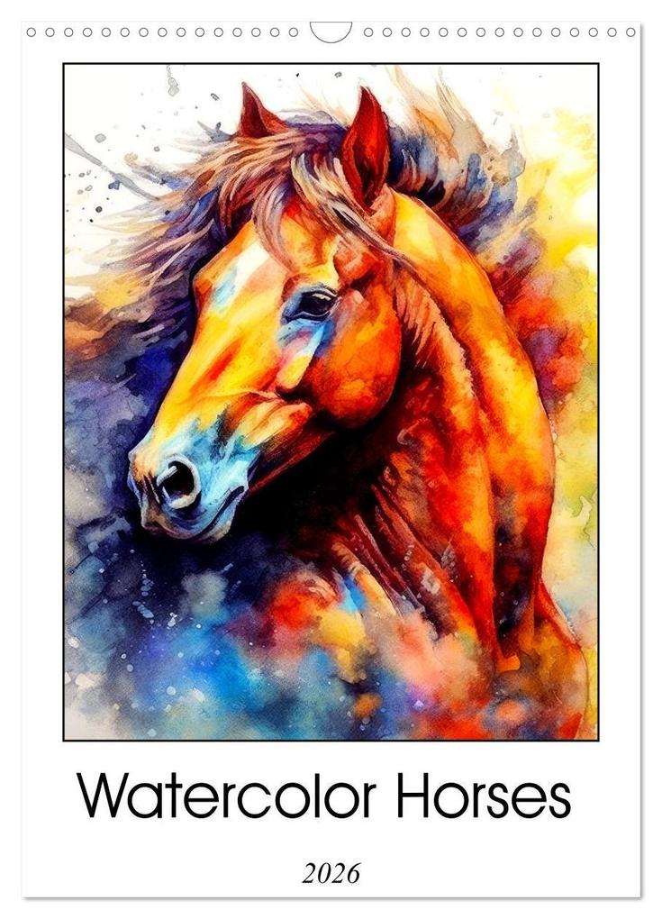 Watercolor Horses (Wall Calendar 2026 DIN A3 portrait) CALVENDO 12 Month Wall Calendar