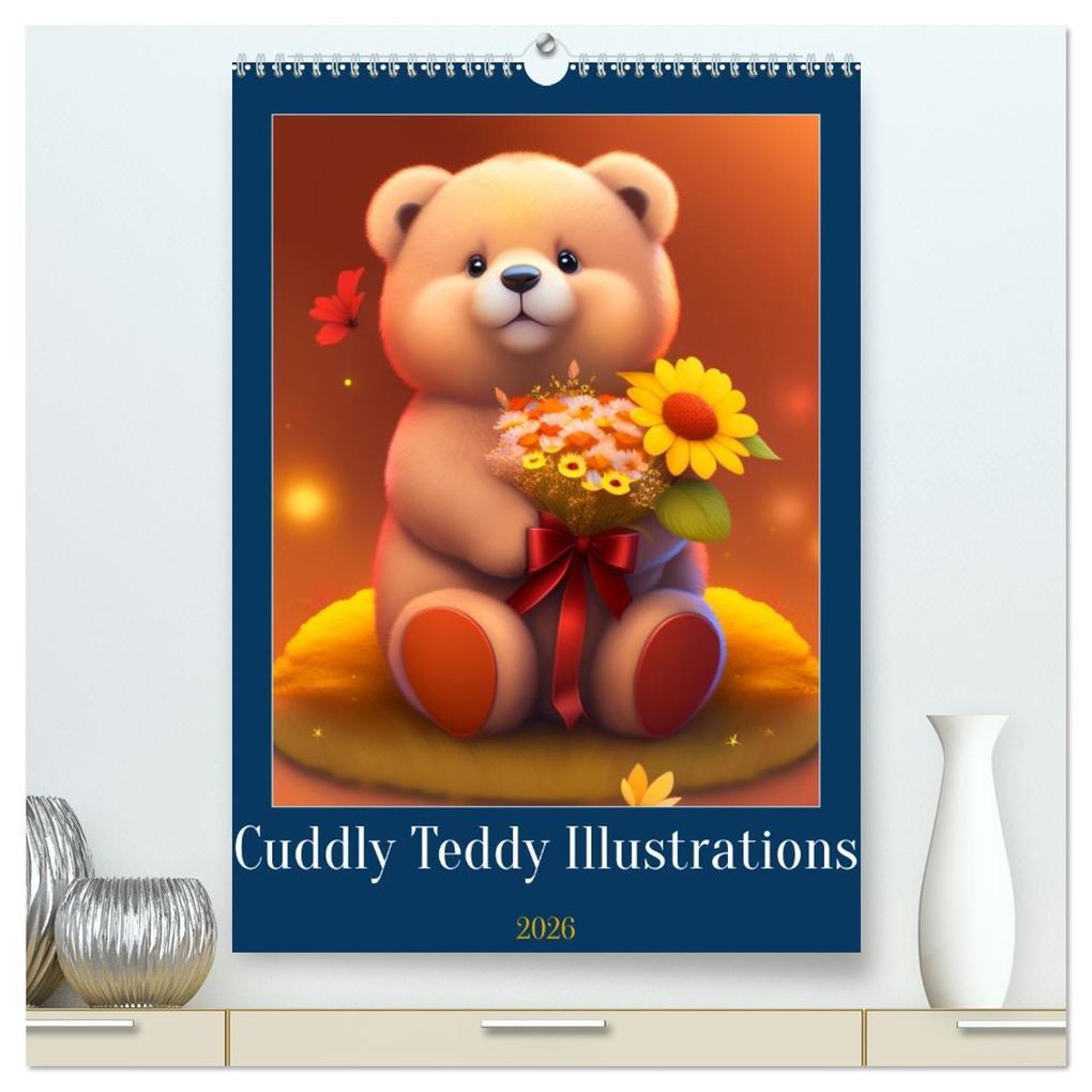 Cuddly Teddy Illustrations (High Quality Premium Wall Calendar 2026 DIN A2 portrait)CALVENDO 12 Month Wall Calendar