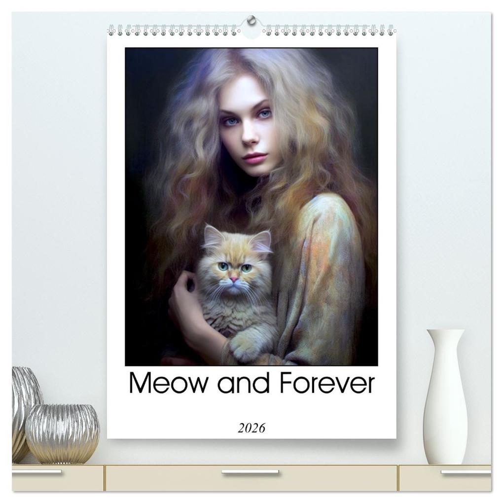 Meow and Forever (High Quality Premium Wall Calendar 2026 DIN A2 portrait)CALVENDO 12 Month Wall Calendar
