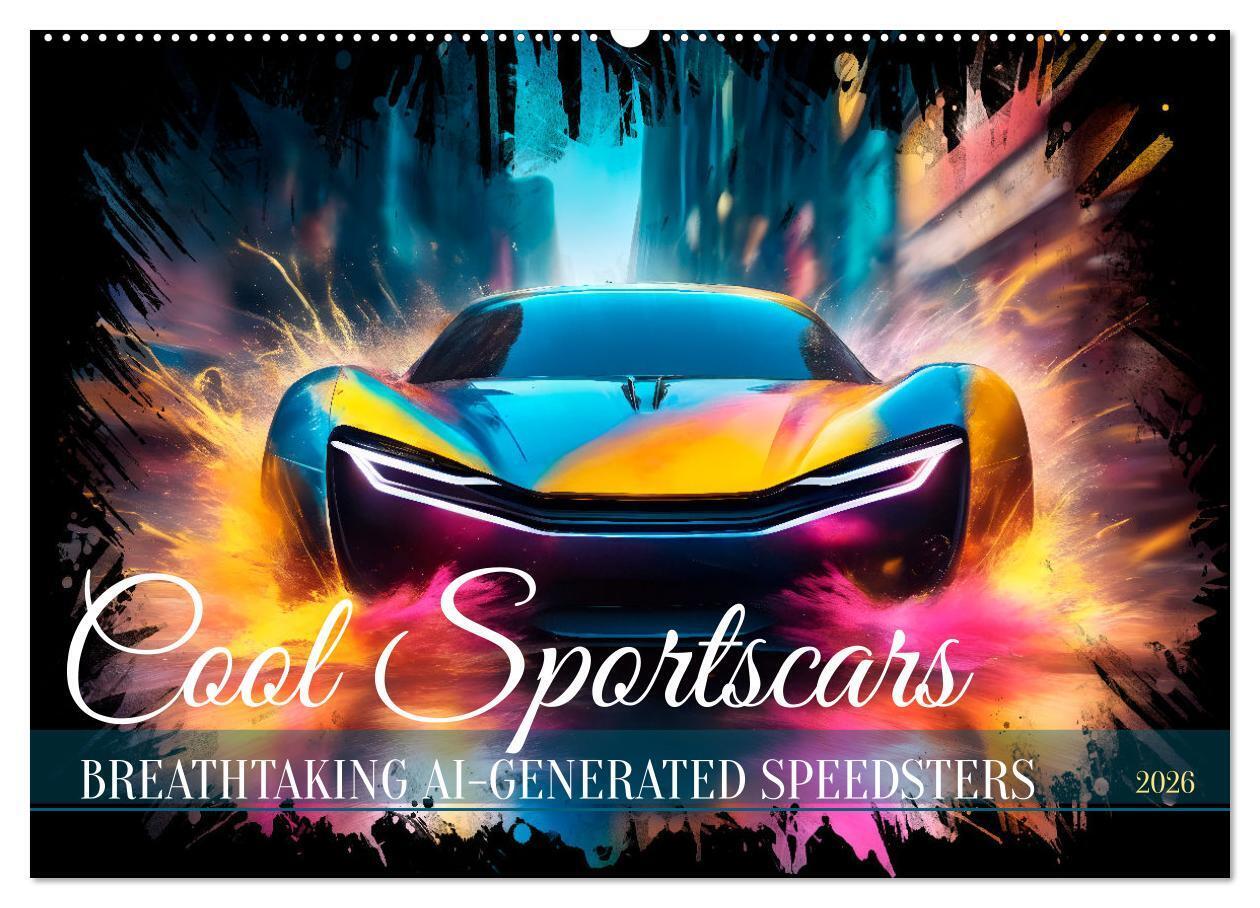 COOL SPORTSCARS Breathtaking AI-generated speedsters (Wall Calendar 2026 DIN A2 landscape) CALVENDO 12 Month Wall Calendar