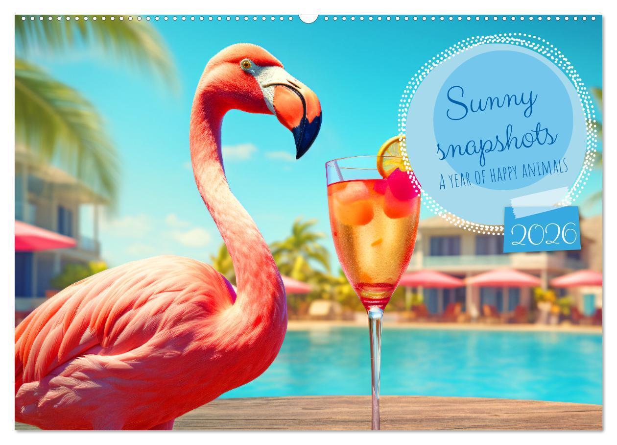 Sunny snapshots - A year of happy animals (Wall Calendar 2026 DIN A2 landscape) CALVENDO 12 Month Wall Calendar