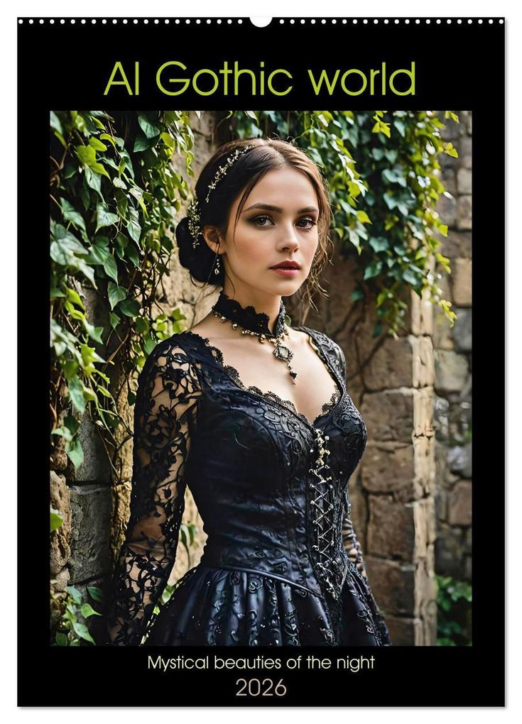 AI Gothic world - Mystical beauties of the night (Wall Calendar 2026 DIN A2 portrait) CALVENDO 12 Month Wall Calendar
