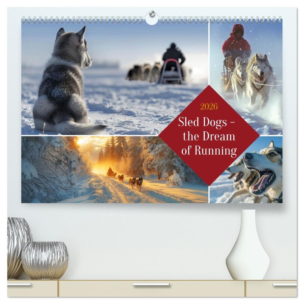 Sled Dogs - the Dream of Running (High Quality Premium Wall Calendar 2026 DIN A2 landscape)CALVENDO 12 Month Wall Calendar