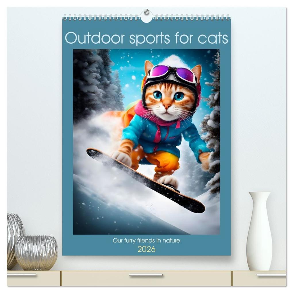 Outdoor sports for cats (High Quality Premium Wall Calendar 2026 DIN A2 portrait)CALVENDO 12 Month Wall Calendar