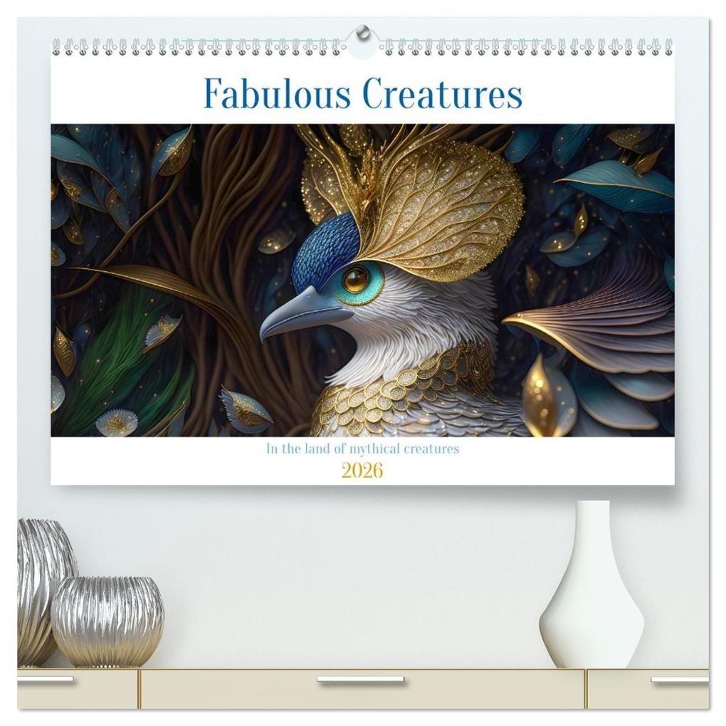 Fabulous creatures - In the land of mythical creatures (High Quality Premium Wall Calendar 2026 DIN A2 landscape)CALVENDO 12 Month Wall Calendar