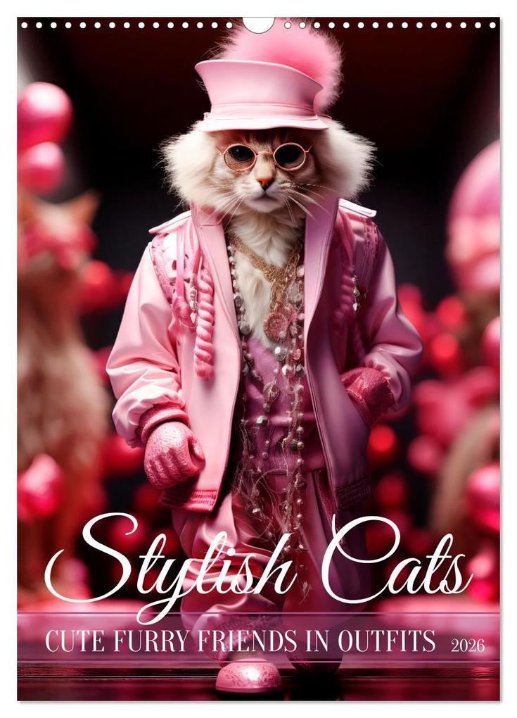 Stylish cats (Wall Calendar 2026 DIN A3 portrait) CALVENDO 12 Month Wall Calendar