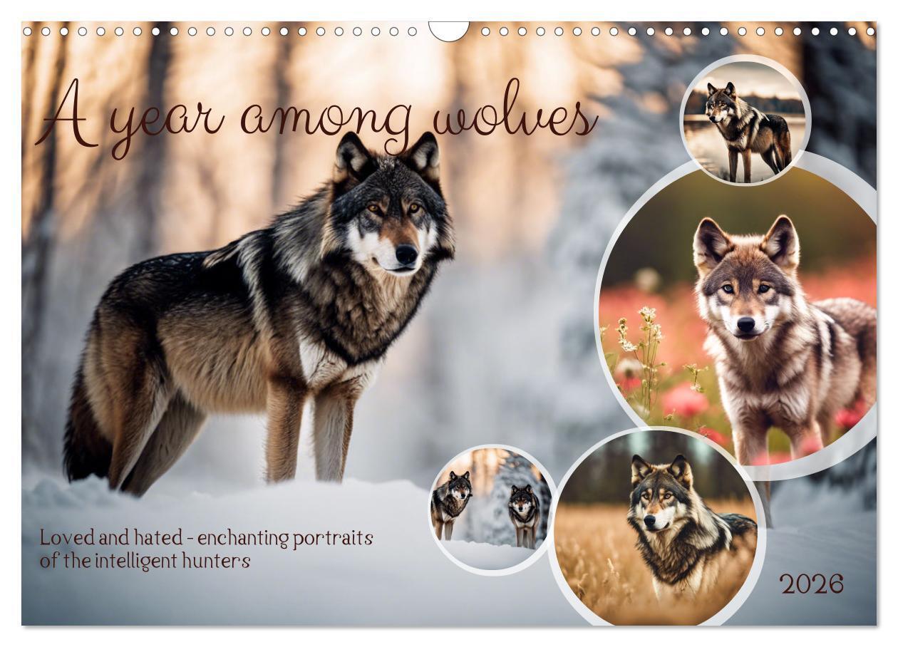 A year among wolves (Wall Calendar 2026 DIN A3 landscape) CALVENDO 12 Month Wall Calendar