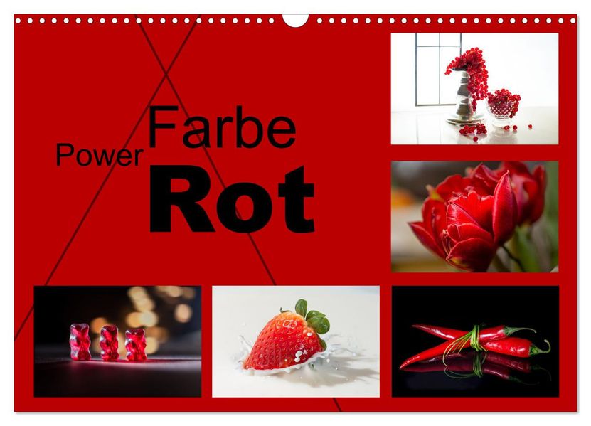 Powerfarbe Rot (Wandkalender 2026 DIN A3 quer) CALVENDO Monatskalender