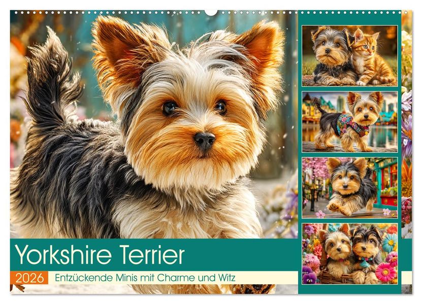 Yorkshire Terrier. Entzückende Minis mit Charme und Witz (Wandkalender 2026 DIN A2 quer) CALVENDO Monatskalender