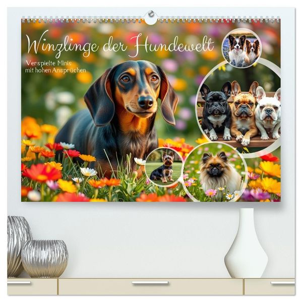 Winzlinge der Hundewelt (hochwertiger Premium Wandkalender 2026 DIN A2 quer) Kunstdruck in Hochglanz
