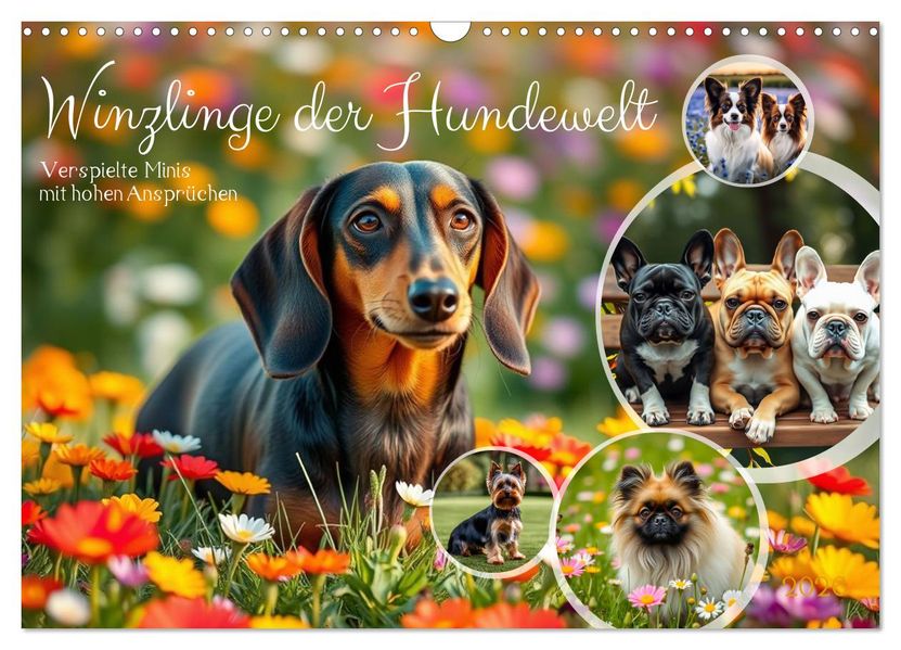 Winzlinge der Hundewelt (Wandkalender 2026 DIN A3 quer) CALVENDO Monatskalender