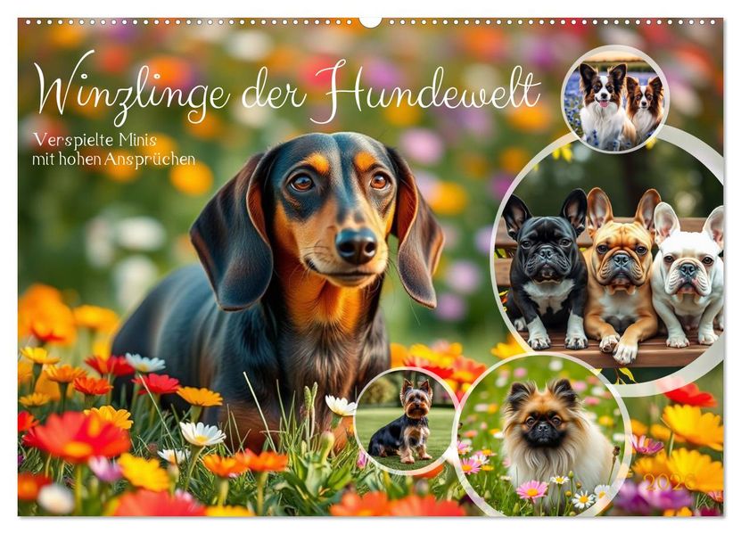 Winzlinge der Hundewelt (Wandkalender 2026 DIN A2 quer) CALVENDO Monatskalender