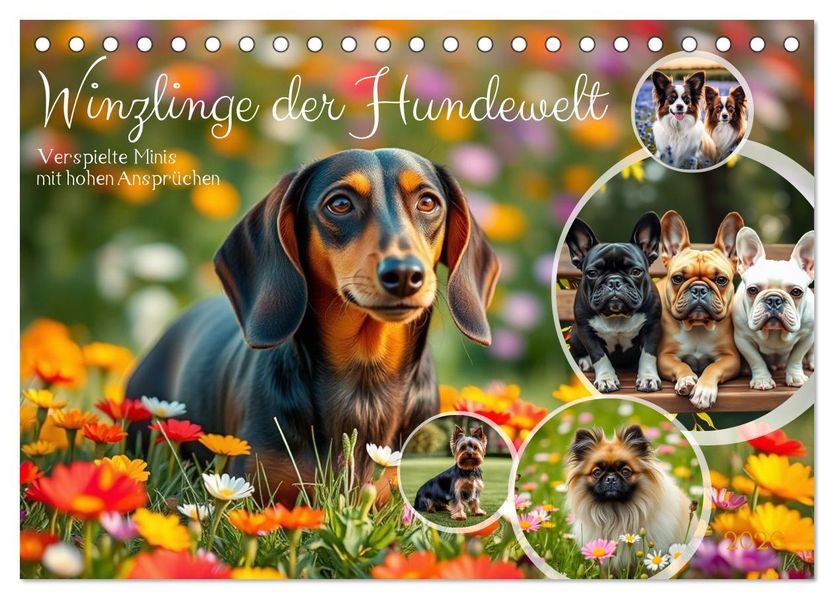 Winzlinge der Hundewelt (Tischkalender 2026 DIN A5 quer) CALVENDO Monatskalender