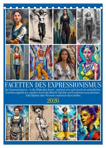 Facetten des Expressionismus (Tischkalender 2026 DIN A5 hoch) CALVENDO Monatskalender