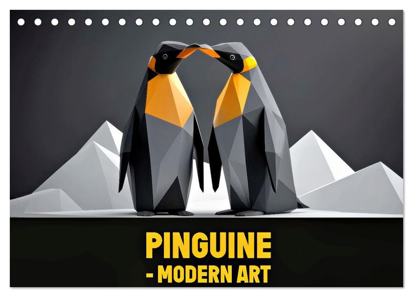 PINGUINE - modern Art (Tischkalender 2026 DIN A5 quer) CALVENDO Monatskalender