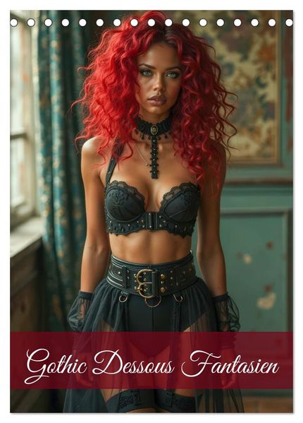 Gothic Dessous Fantasien (Tischkalender 2026 DIN A5 hoch) CALVENDO Monatskalender