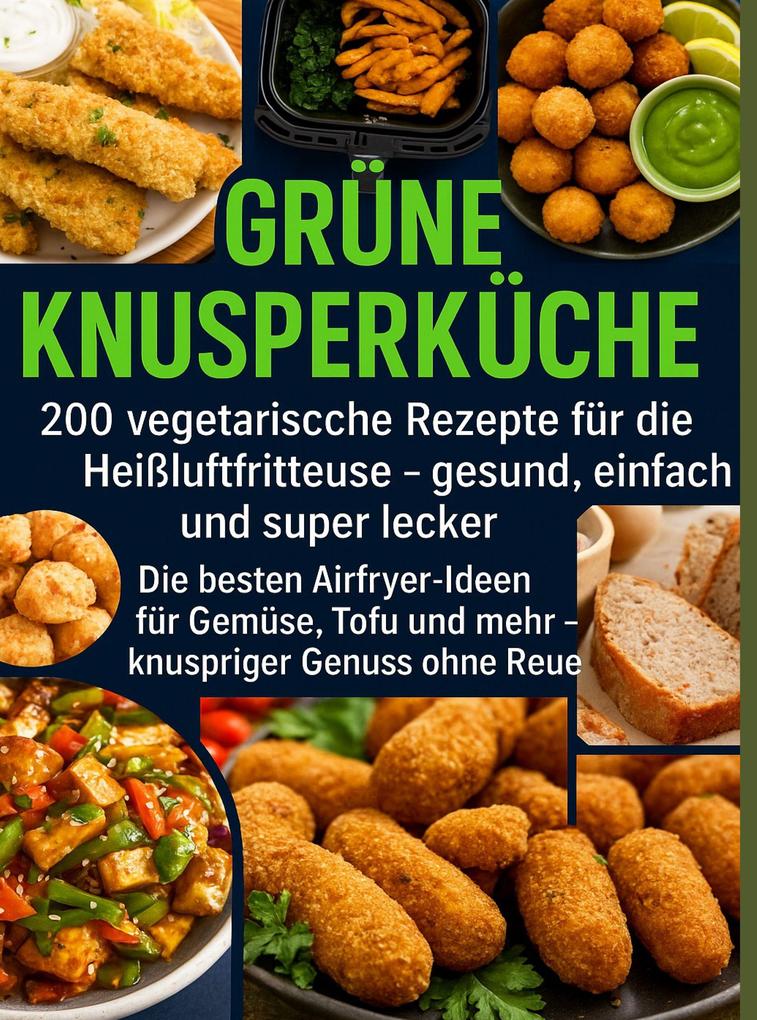 Grüne Knusperküche 200 Vegetarische Rezepte für die Heißluftfritteuse gesund einfach Und super lecker