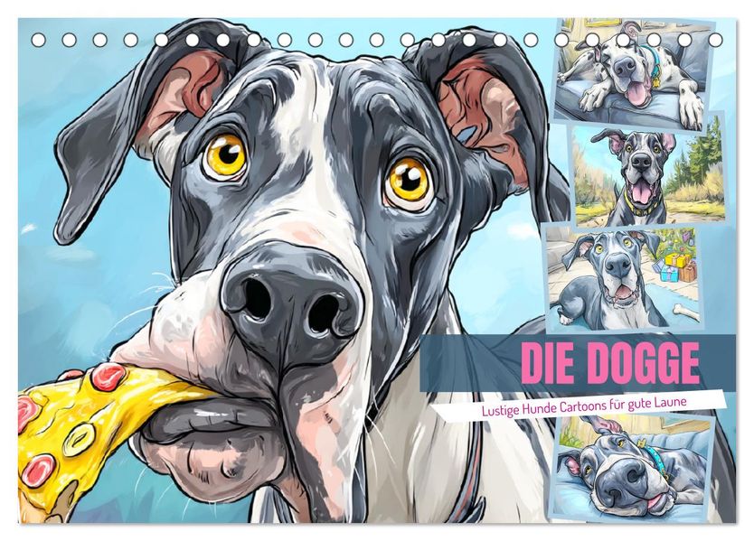 Die Dogge. Lustige Hunde Cartoons für gute Laune (Tischkalender 2026 DIN A5 quer) CALVENDO Monatskalender