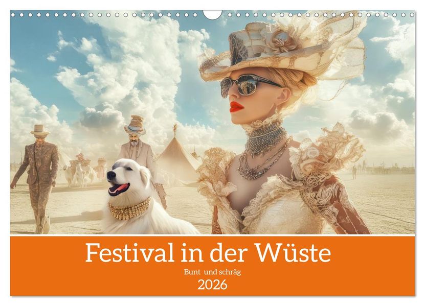 Festival in der Wüste - Bunt und schräg (Wandkalender 2026 DIN A3 quer) CALVENDO Monatskalender