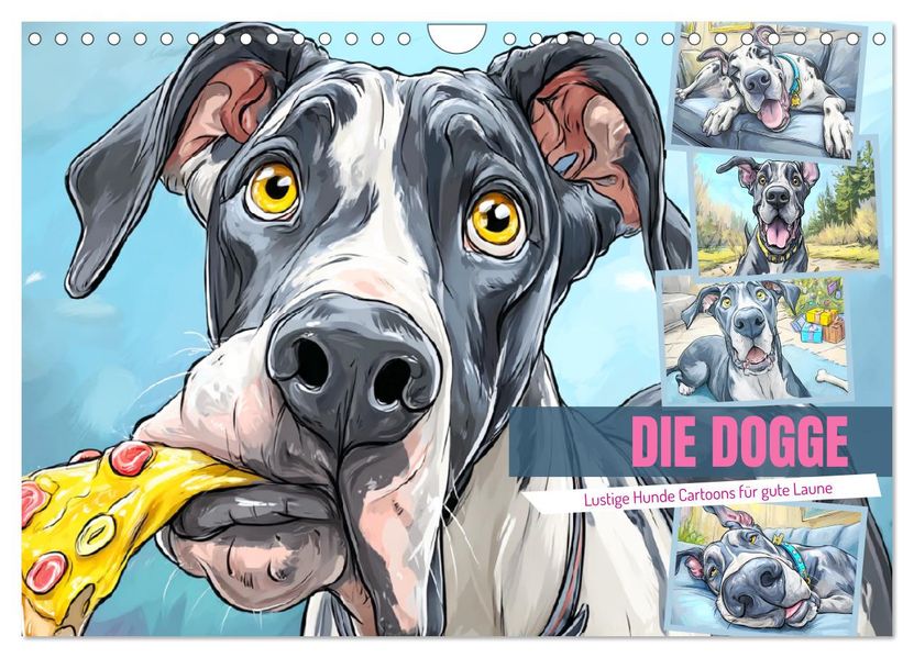 Die Dogge. Lustige Hunde Cartoons für gute Laune (Wandkalender 2026 DIN A4 quer) CALVENDO Monatskalender
