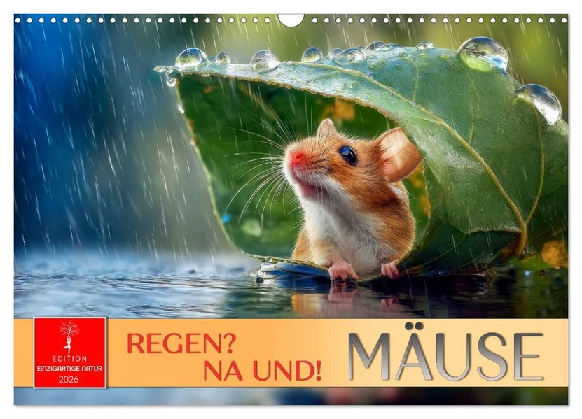 Regen? Na und! Mäuse (Wandkalender 2026 DIN A3 quer) CALVENDO Monatskalender