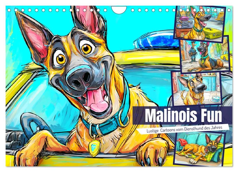 Malinois Fun. Lustige Cartoons vom Diensthund des Jahres! (Wandkalender 2026 DIN A4 quer) CALVENDO Monatskalender
