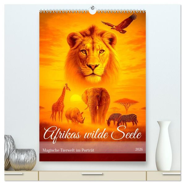 Afrikas wilde Seele - Magische Tierwelt im Porträt (hochwertiger Premium Wandkalender 2026 DIN A2 hoch) Kunstdruck in Hochglanz