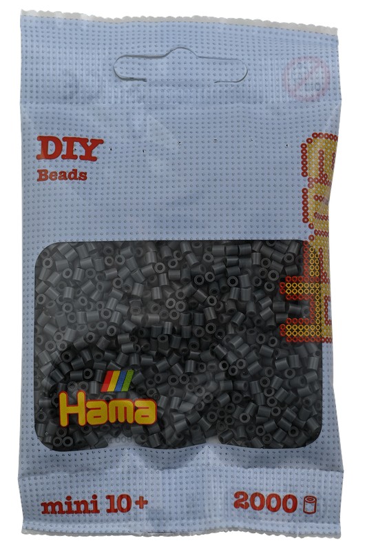 Hama 501-71 - DIY Bügelperlen Mini 10+ ca. 2000 Stück Dunkelgrau