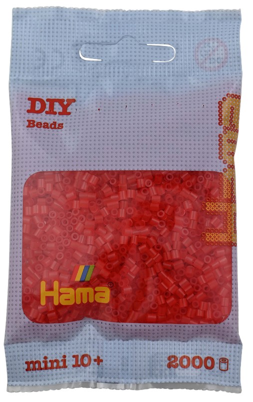 Hama - Mini-Perlen 2000 Stück transparent/rot