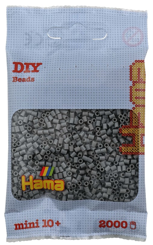 Hama - Mini-Perlen 2000 Stück grau