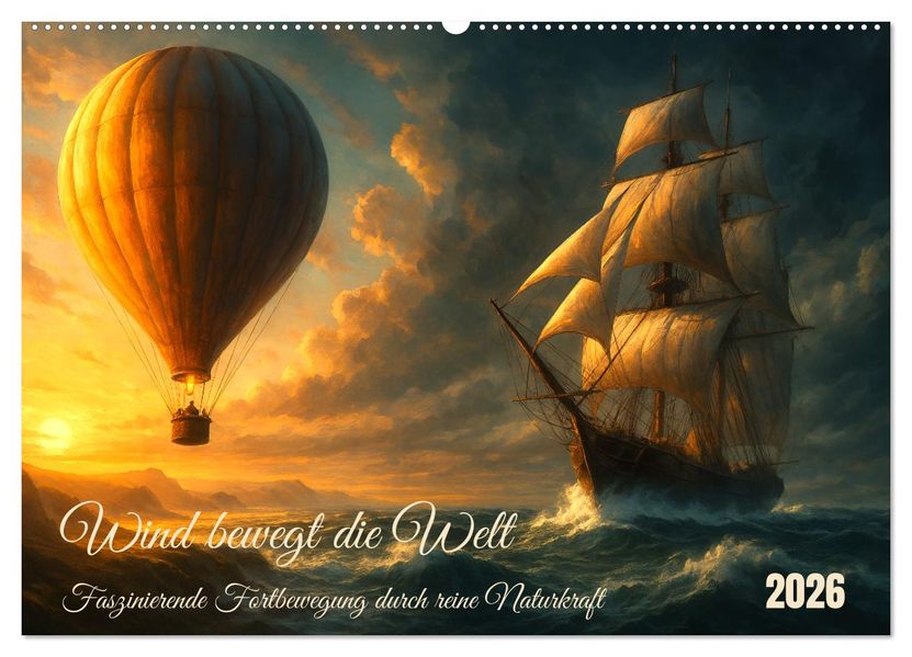 Wind bewegt die Welt (Wandkalender 2026 DIN A2 quer) CALVENDO Monatskalender