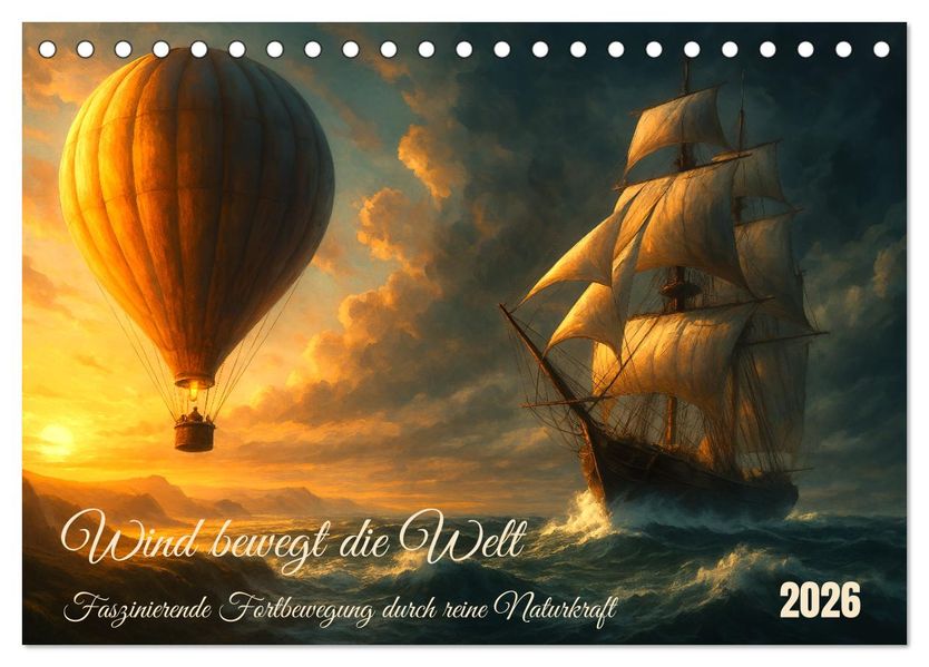 Wind bewegt die Welt (Tischkalender 2026 DIN A5 quer) CALVENDO Monatskalender