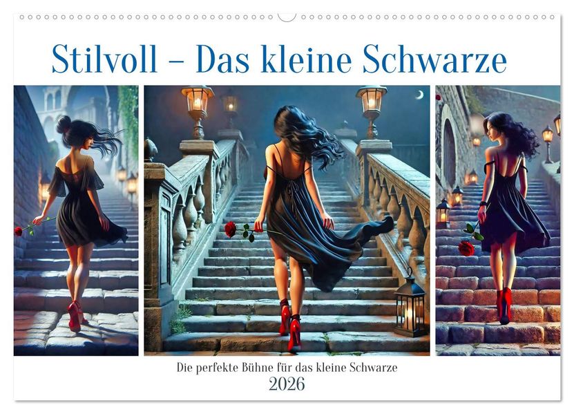 Stilvoll - Das kleine Schwarze (Wandkalender 2026 DIN A2 quer) CALVENDO Monatskalender