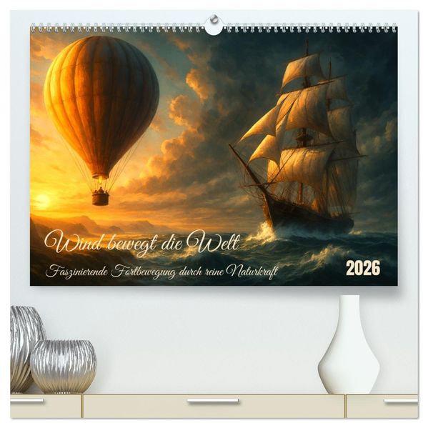 Wind bewegt die Welt (hochwertiger Premium Wandkalender 2026 DIN A2 quer) Kunstdruck in Hochglanz