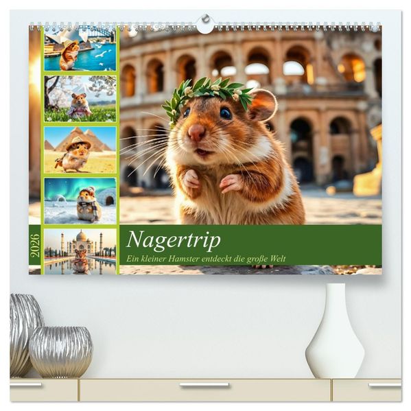 Nagertrip - Ein kleiner Hamster entdeckt die große Welt (hochwertiger Premium Wandkalender 2026 DIN A2 quer) Kunstdruck in Hochglanz