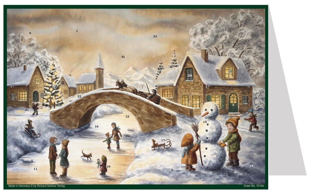 Postkarten-Adventskalender 'An der Brücke'