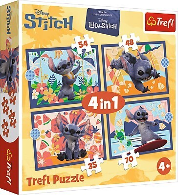 4 in 1 Puzzle 35 48 54 70 Teile Lilo & Stitch der Film