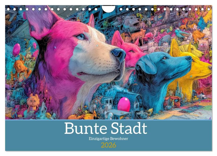 Bunte Stadt - Einzigartige Bewohner (Wandkalender 2026 DIN A4 quer) CALVENDO Monatskalender