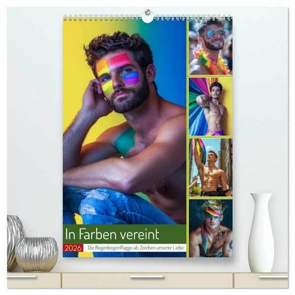 In Farben vereint (hochwertiger Premium Wandkalender 2026 DIN A2 hoch) Kunstdruck in Hochglanz