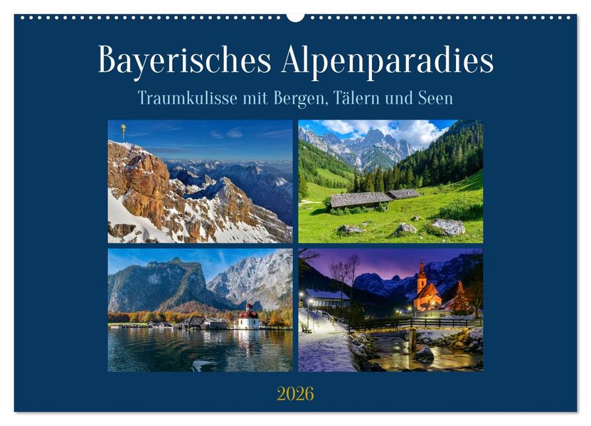 Bayerisches Alpenparadies (Wandkalender 2026 DIN A2 quer) CALVENDO Monatskalender