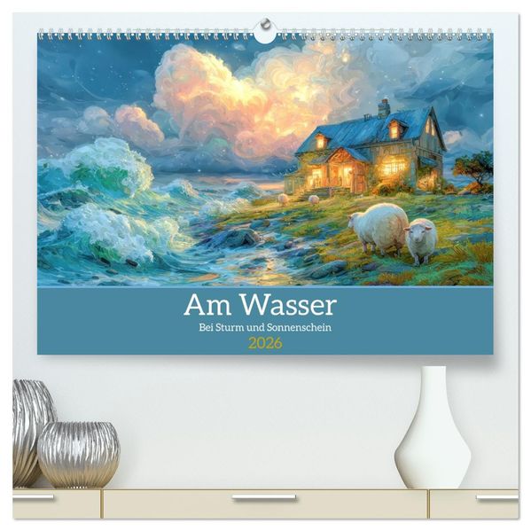 Am Wasser - Bei Sturm und Sonnenschein (hochwertiger Premium Wandkalender 2026 DIN A2 quer) Kunstdruck in Hochglanz