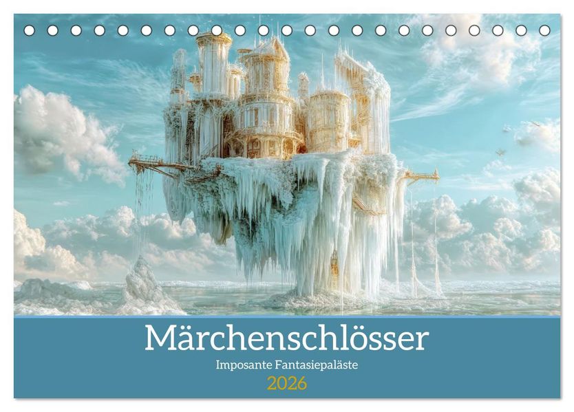 Märchenschlösser - Imposante Fantasiepaläste (Tischkalender 2026 DIN A5 quer) CALVENDO Monatskalender