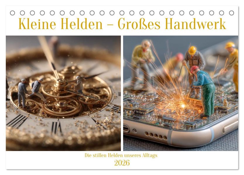 Kleine Helden - Großes Handwerk (Tischkalender 2026 DIN A5 quer) CALVENDO Monatskalender
