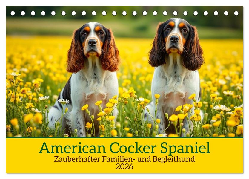 American Cocker Spaniel (Tischkalender 2026 DIN A5 quer) CALVENDO Monatskalender